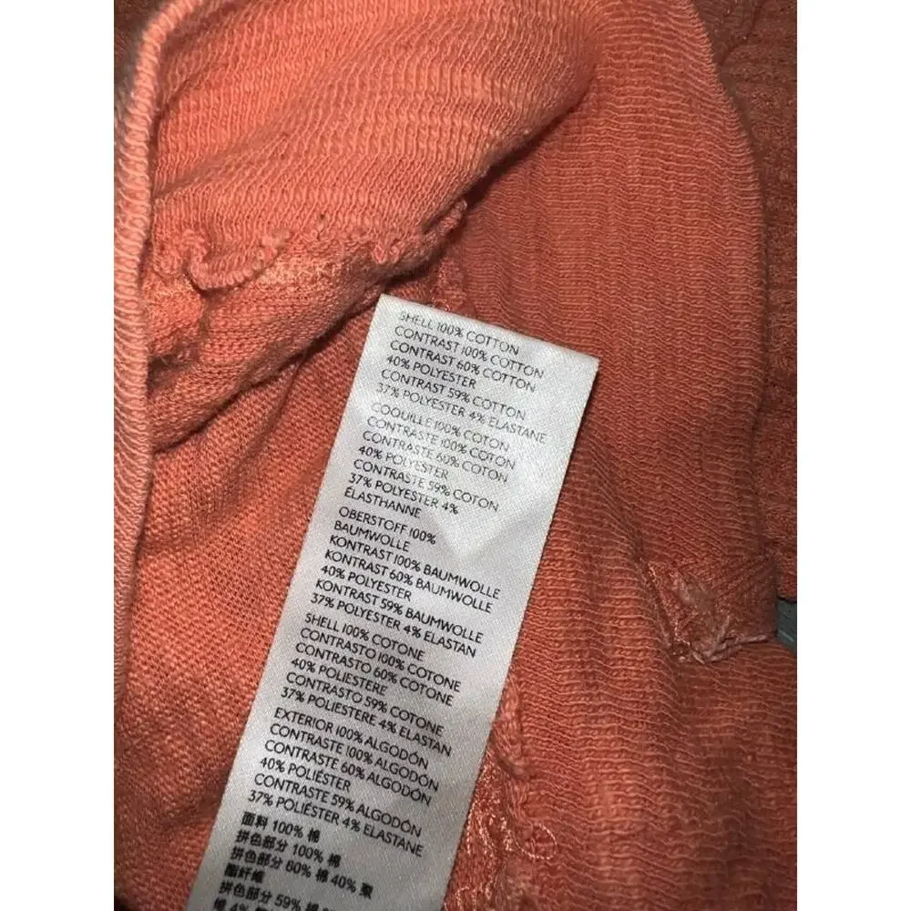 Free People 5 star tee Y2K patches preppy crew sweater brick Orange XS A004908 - Picture 8 of 11